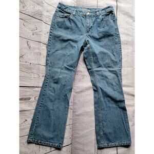 Liz Claiborne Womens Bootcut Jeans Size 10R Dark Blue Zip 28 Inseam
